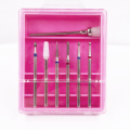 Cheap price 6pcs manicure tool silicone quartz diamond nail drill bits set for nail drill machine